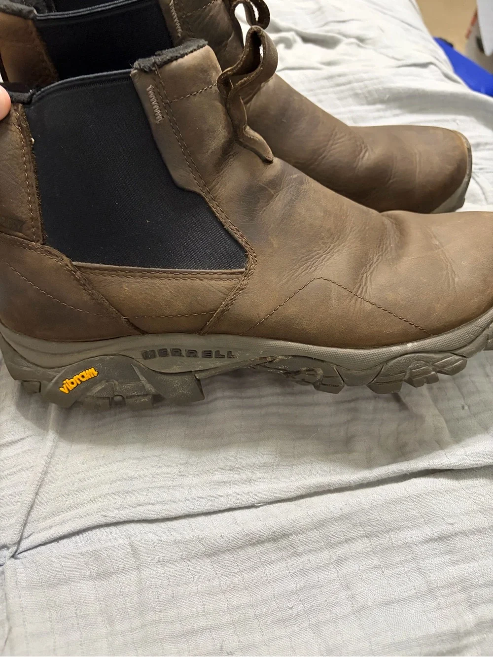 Merrell Men's Brown Moab Adventure Chelsea Waterproof Hiking Boot size 12